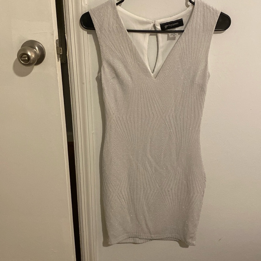 Grayson Mini dress. Off white, sparkly. Used once, like new condition